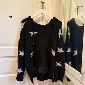 Cozy Black Star Sweater